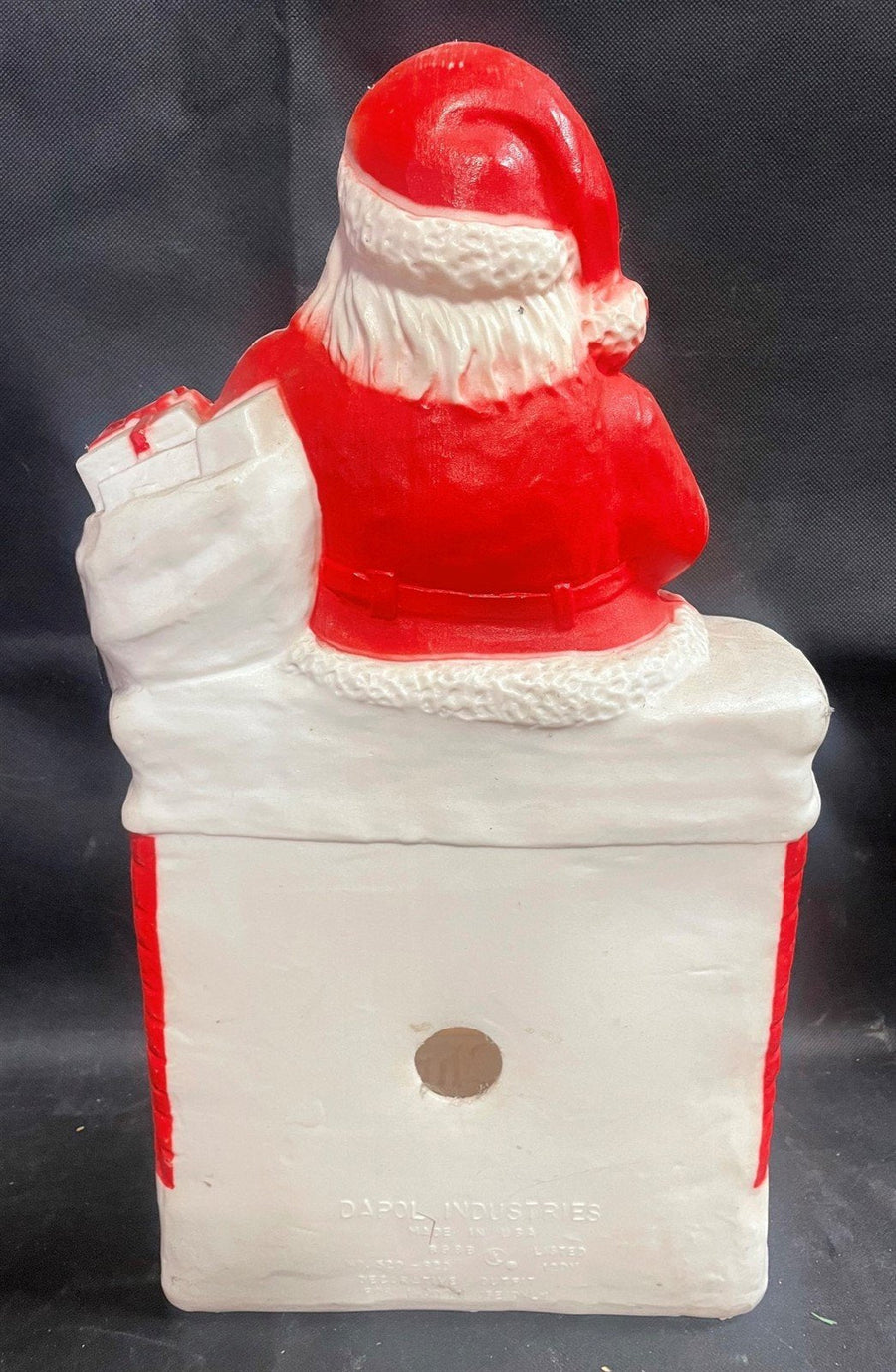 Vintage Merry Christmas Dapol Industries Santa Claus Fireplace Blow Mold