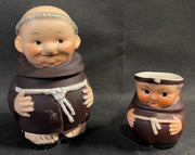 Vintage Goebel Mid Century Monk Ceramic Cream Sugar Set West Germany