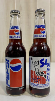 2 Longneck Glass Bottle Shaq 1992-1993 Season Unopened Pepsi Bottles