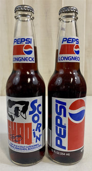 2 Longneck Glass Bottle Shaq 1992-1993 Season Unopened Pepsi Bottles