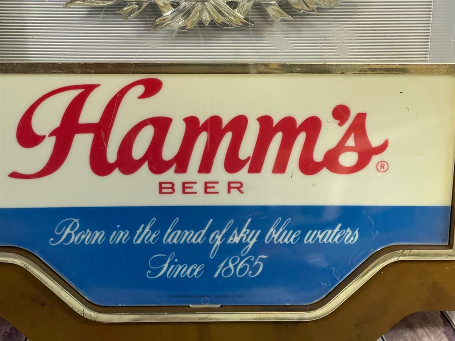 Vintage Hamm's Beer Olympia Brewing Company Blue Lion Beer Sign