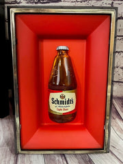 Vintage Schmidt's of Philadelphia Plastic Beer Bottle Bar Sign