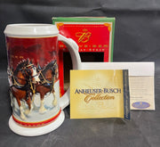 Vintage 2004 Budweiser 25 Years of Clydesdale Steins Holiday Beer Stein
