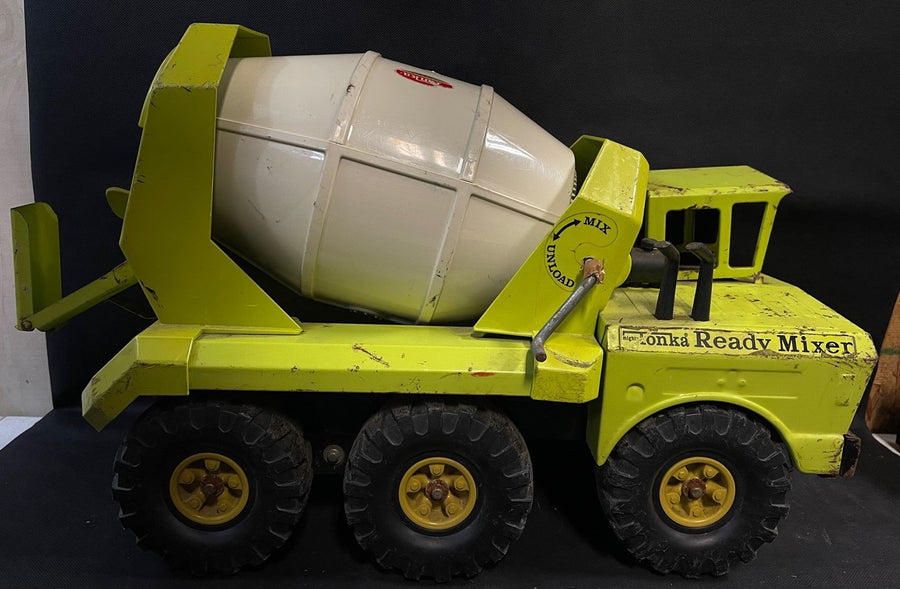Vintage 1970's Mighty Tonka Ready Cement Mixer Lime Green Truck