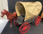 Vintage Louis Marx Johnny West Covered Wagon and Horse Toys