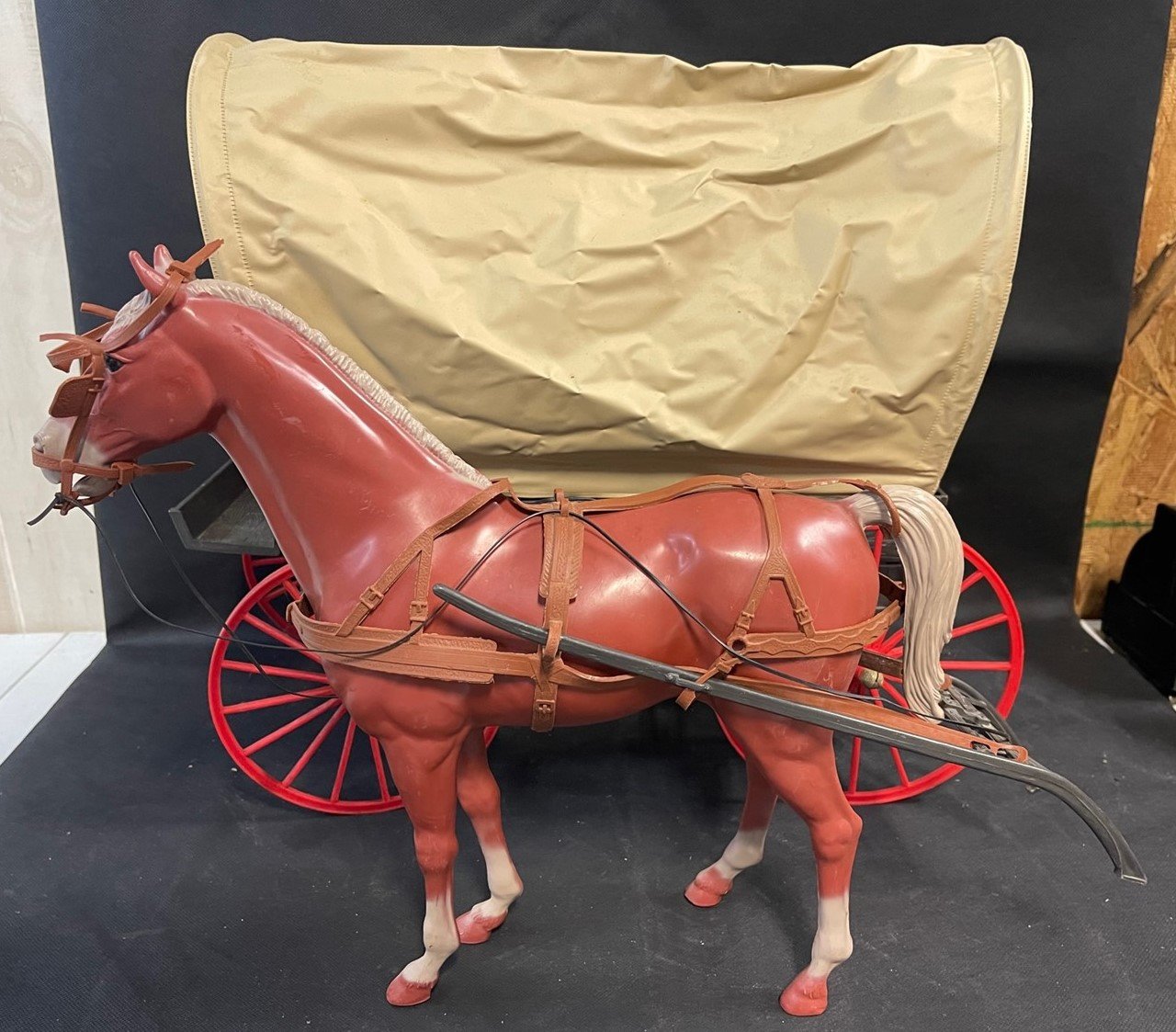 Vintage Louis Marx Johnny West Covered Wagon and Horse Toys