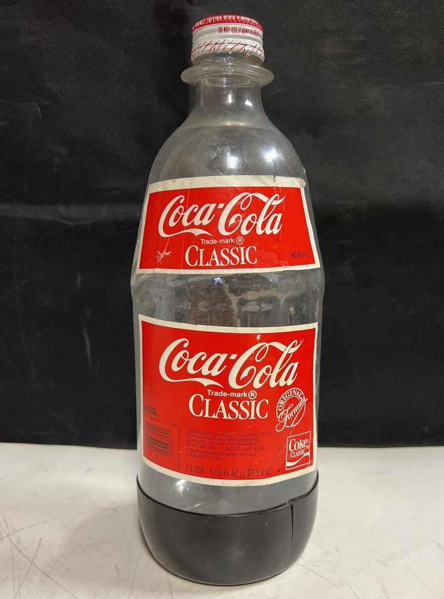 Vintage Coca-Cola Classic Trademark 2 Liter Plastic Bottle w/ Cap and Labels