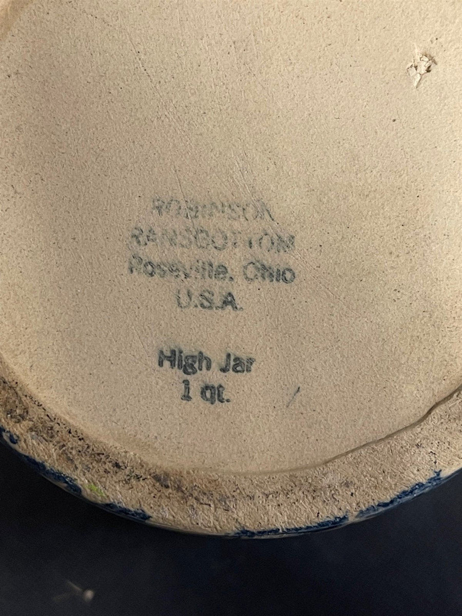 Vintage Robinson Ransbottom Roseville Pottery 1 quart High Spongeware Jar