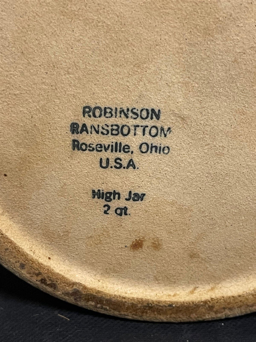 Vintage Robinson Ransbottom Roseville Pottery 2 Quart Spongeware High Jar