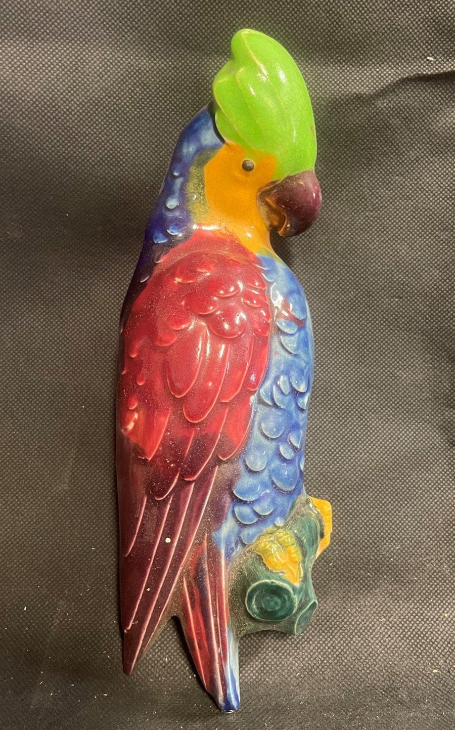 Vintage Hand Painted Ceramic Cockatiel Parrot Wall Pocket Japan