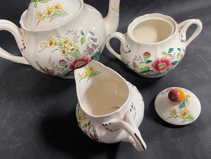 Vintage Copeland Spode Raeburn Teapot Creamer Sugar Set Great Britain