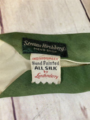 1940s - 50s Era Hand Painted Koi Fish Vintage 100% Silk Londonderry Necktie
