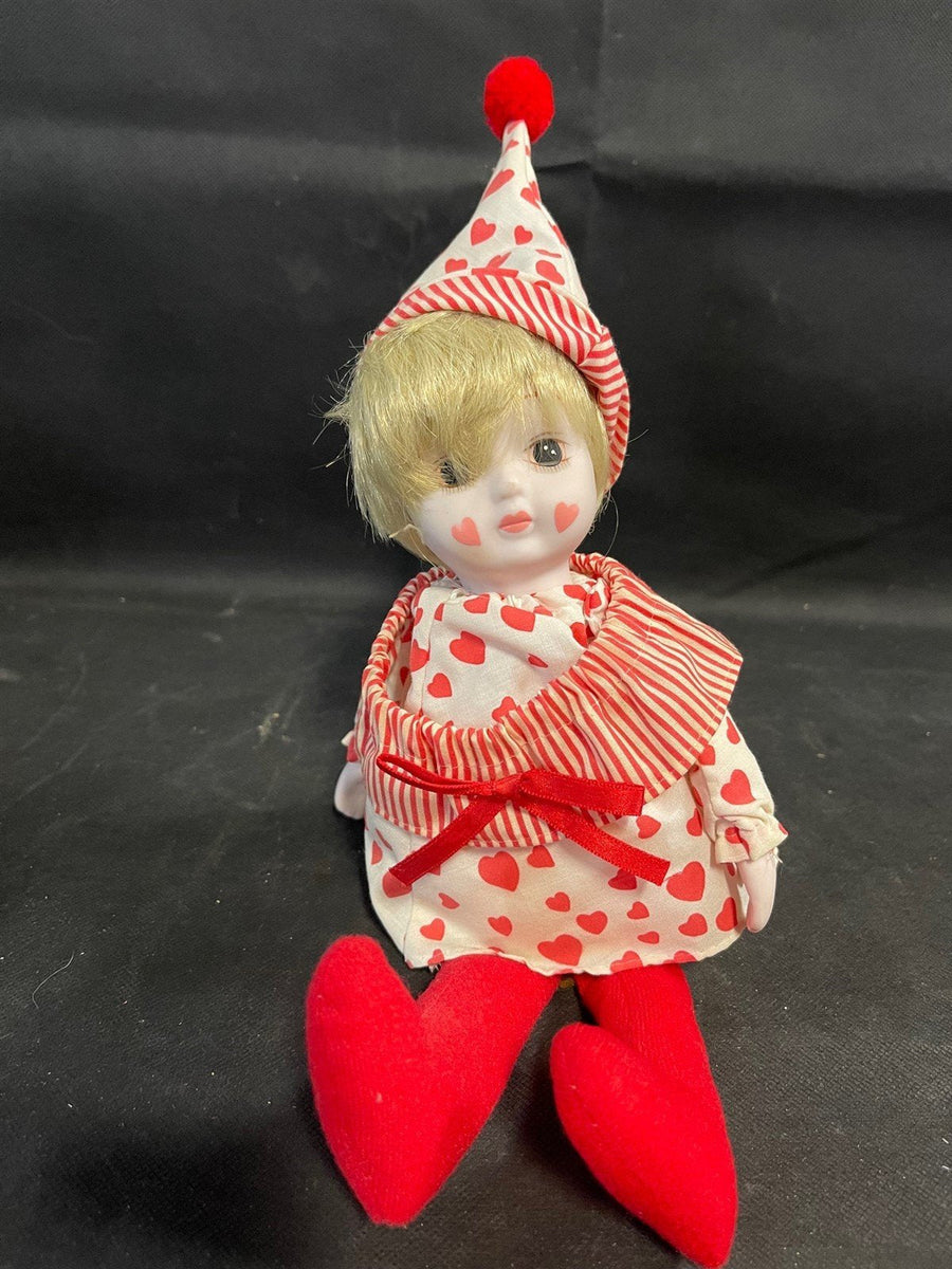 Vintage San Francisco Music Box Company Windup Sitting Clown Girl Doll Taiwan