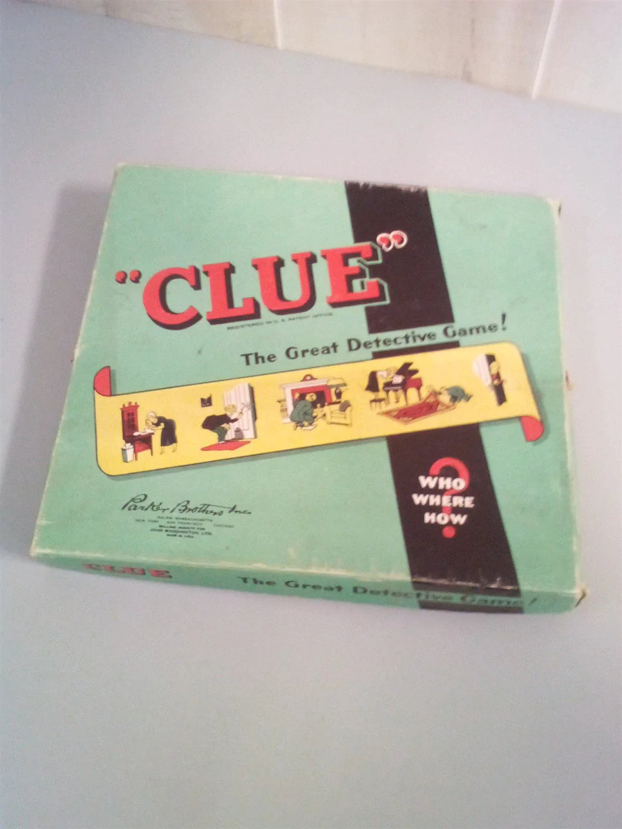 Vintage Parker Brothers Clue Game With Box And Cards 1949