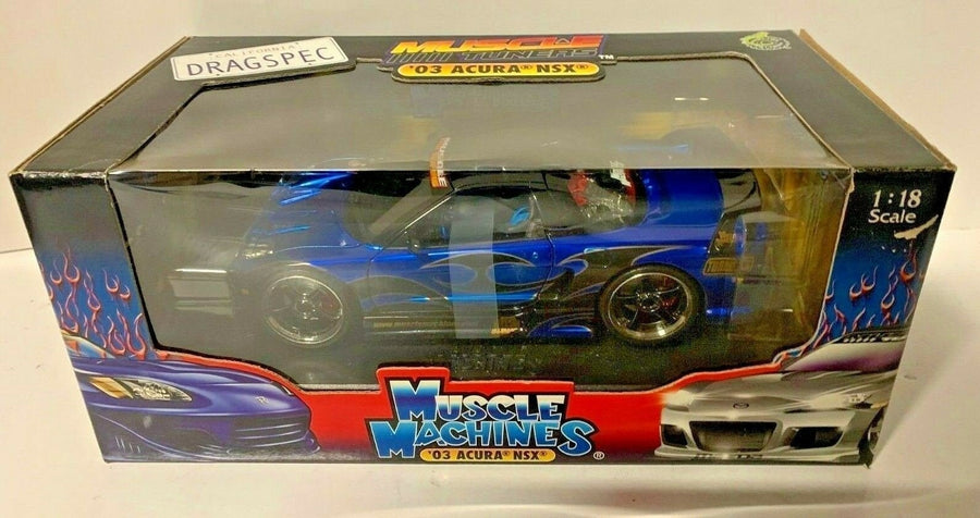 VINTAGE MUSCLE MACHINES BLUE 2003 ACURA NSX 1/18 SCALE DIECAST METAL