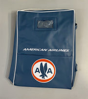 1960s Era Vintage Vinyl American Airlines Crossbody Shoulder Carry On Travel Bag