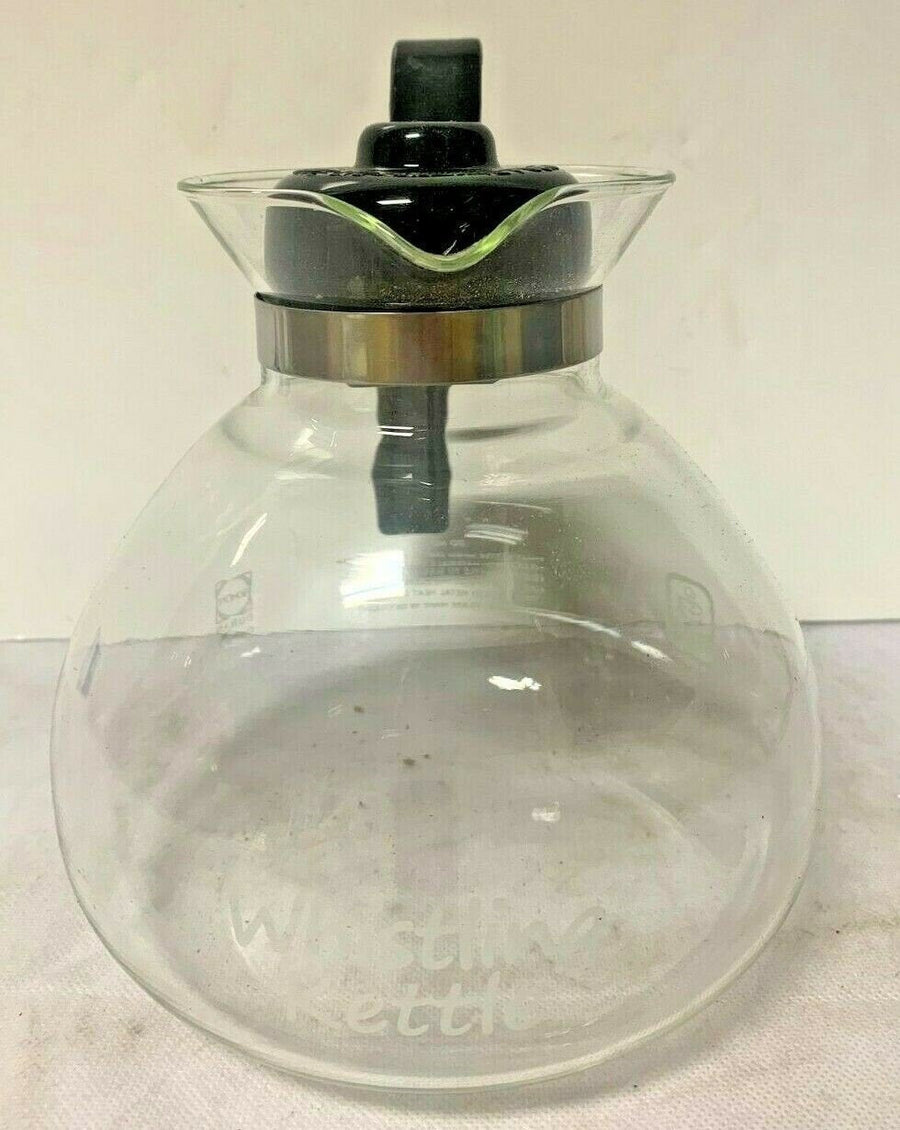 Vintage Medelco Stovetop 12 Cup Whistling Glass Tea Kettle Heat Diffuser