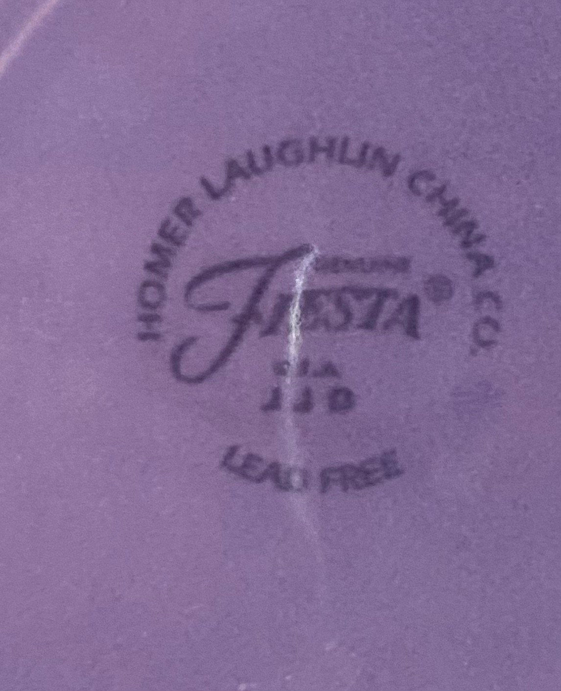 Homer Laughlin China Co. FIESTAWARE Lilac 10.5in. Dinner Size Plate (Rare Color)