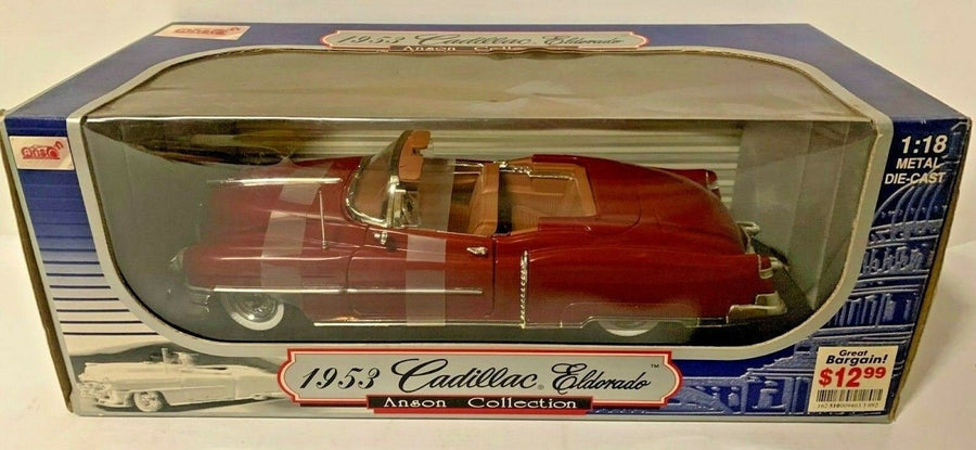 Vintage Anson Collection 1953 Red Cadillac eldorado diecast 1/18 Scale
