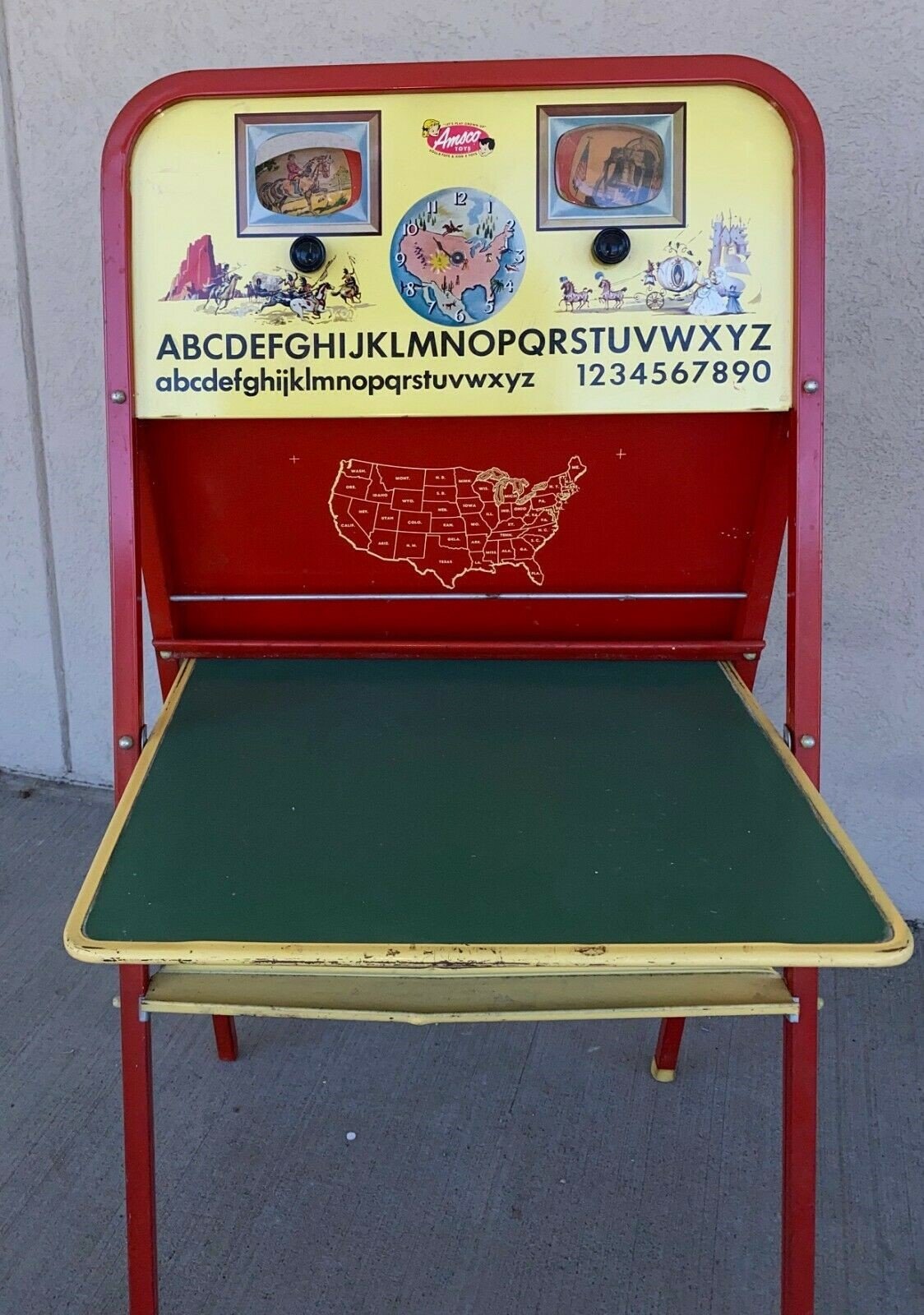 1950's Vintage AMSCO Toy - Lets Play Grown Up Chalk Board Alphabet Play Set