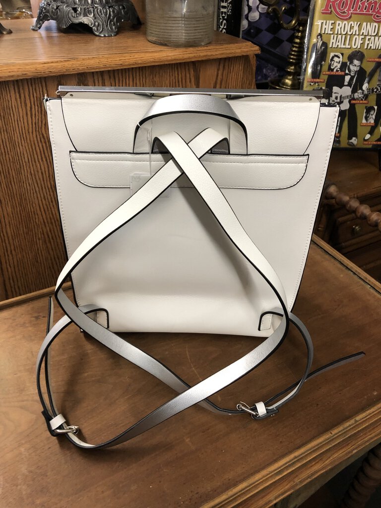 Faux White Leather Backpack Purse, Zara Trapalu