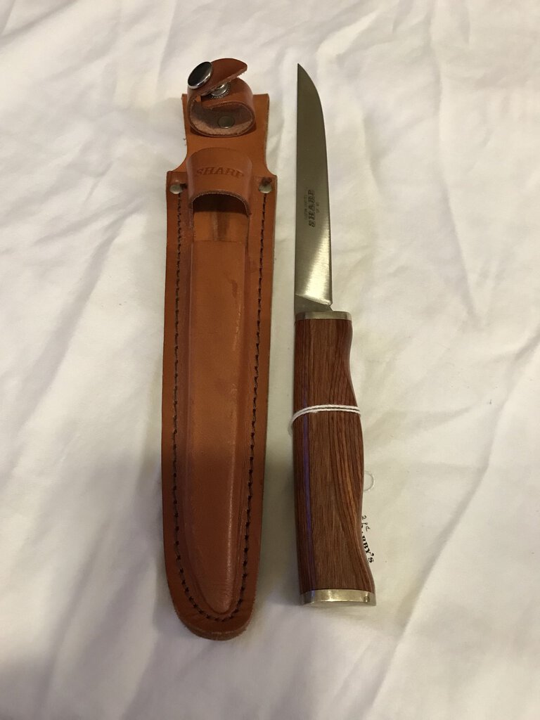 Sharp Brand Knife with Leather Sheath